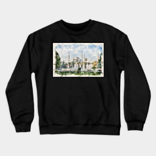 The Blue Mosque or Sultan Ahmet in Istanbul, Turkey Crewneck Sweatshirt